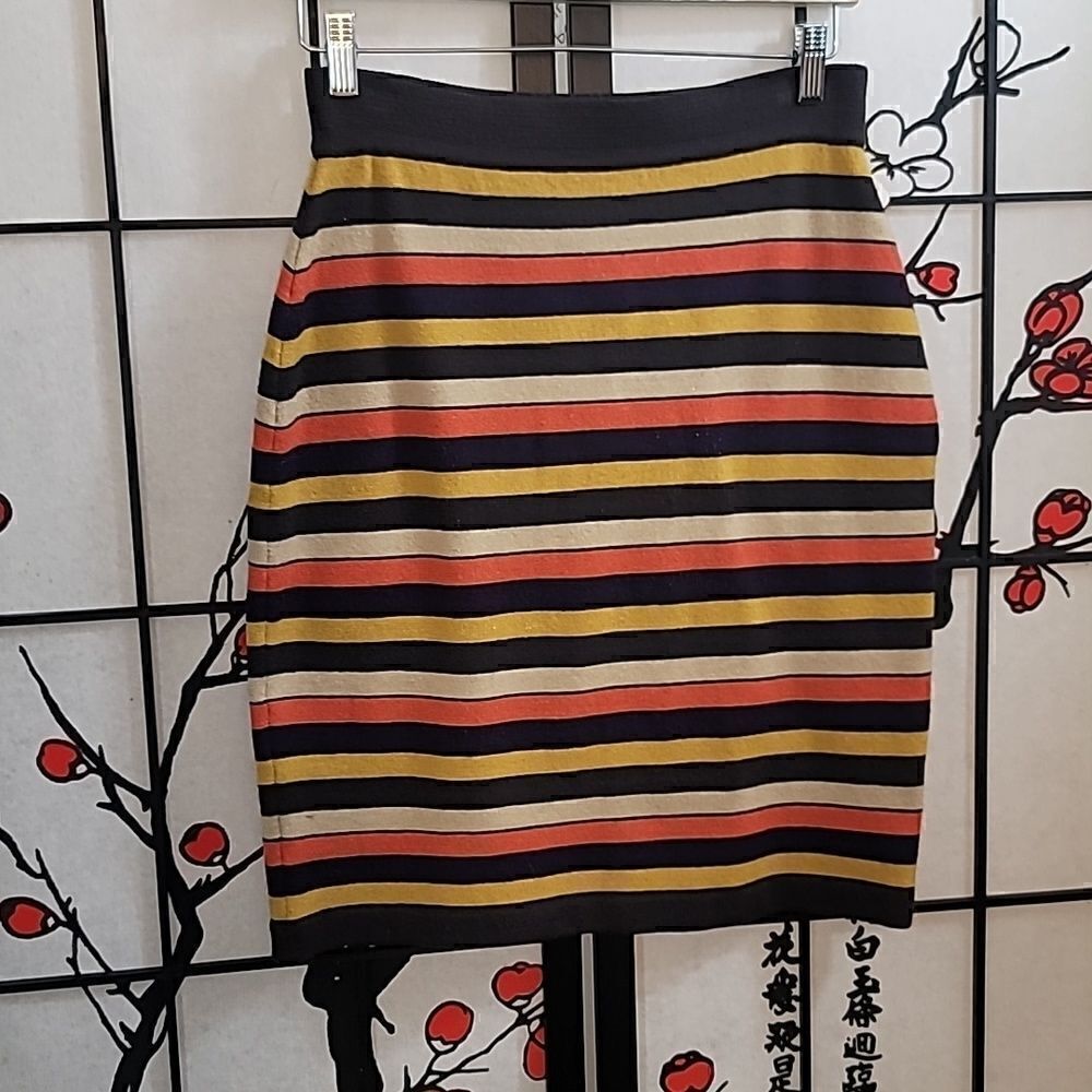 Judy Hornby Vintage Striped Multi colored wool skirt